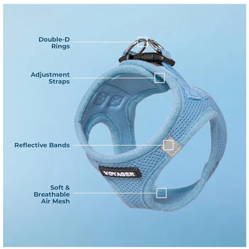 Baby Blue Breathable Mesh Step In Dog Harnesses, 2 available size M - Picture 3 of 12